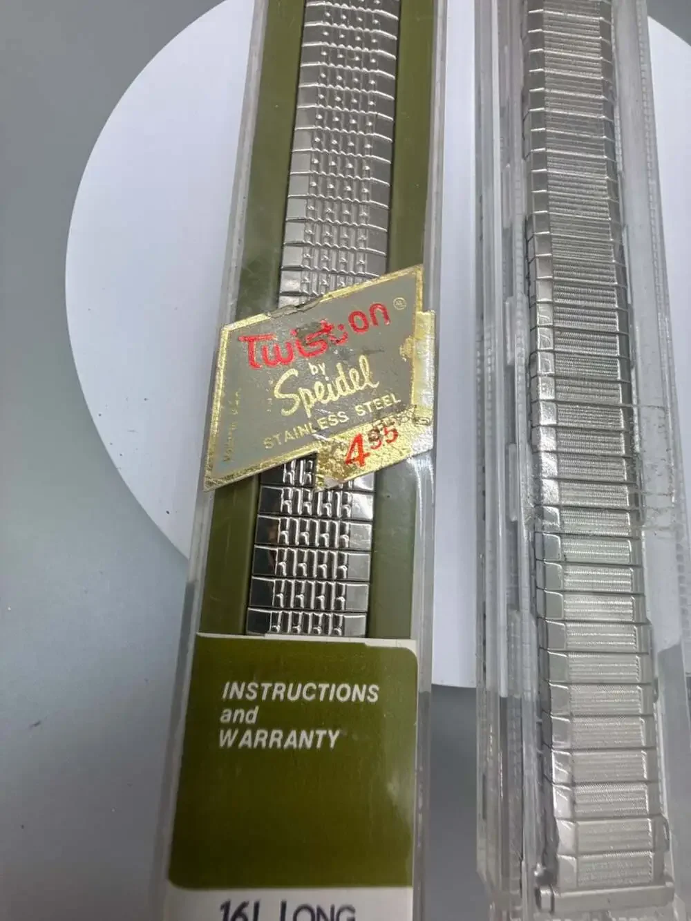 Lot Speidel - 1  is Twist On - Stainless Steel Expansion Watch Bands X2 NOS Vtg